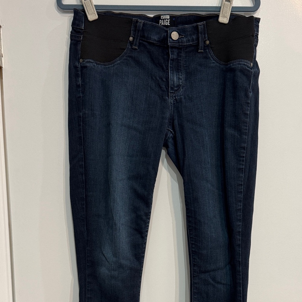 PAIGE Maternity Women's Dark Indigo Skinny Jeans